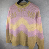 Hand Knitted Jumper Womens 2XL XXL Lilac Pullover